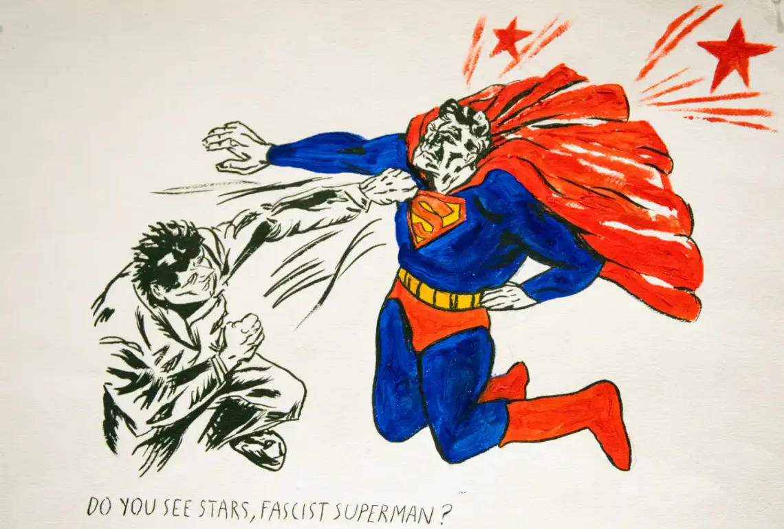 ¿Ves estrellas, Superman fascista?, Raymond Pettibon (2015)